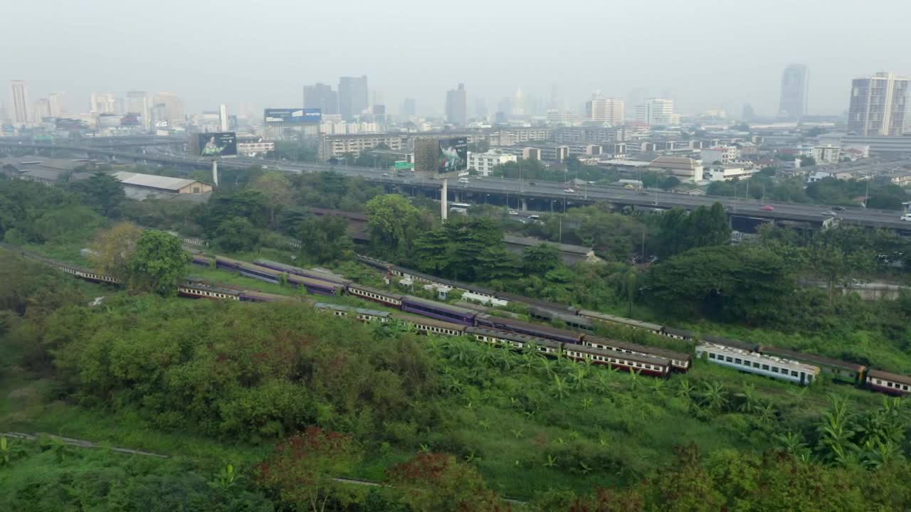 Trains Parked Outside Bangkok