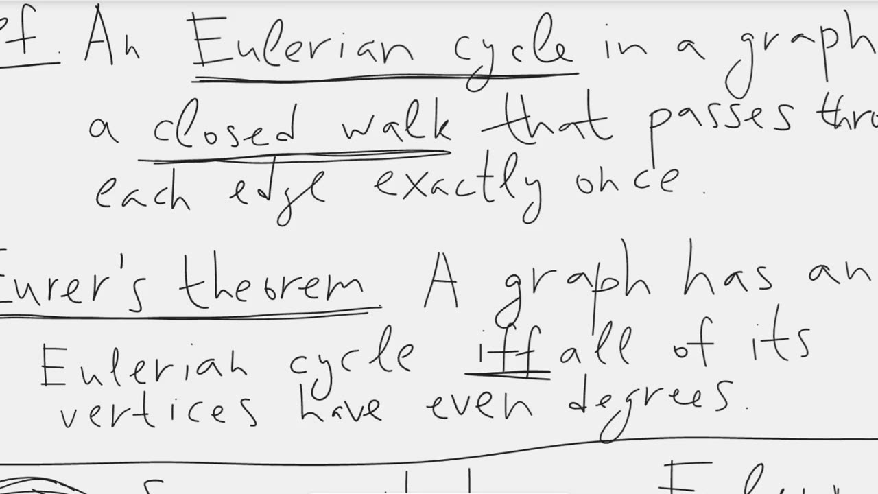 Euler's theorem about Eulerian cycles in graphs