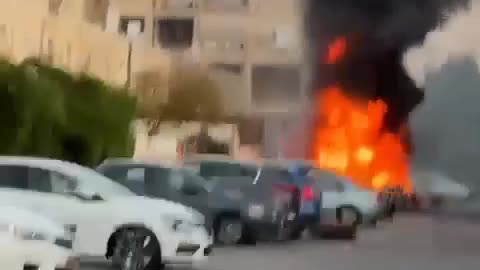 Hezbollah's missile attack on Kiryat Yam and the burning of several cars