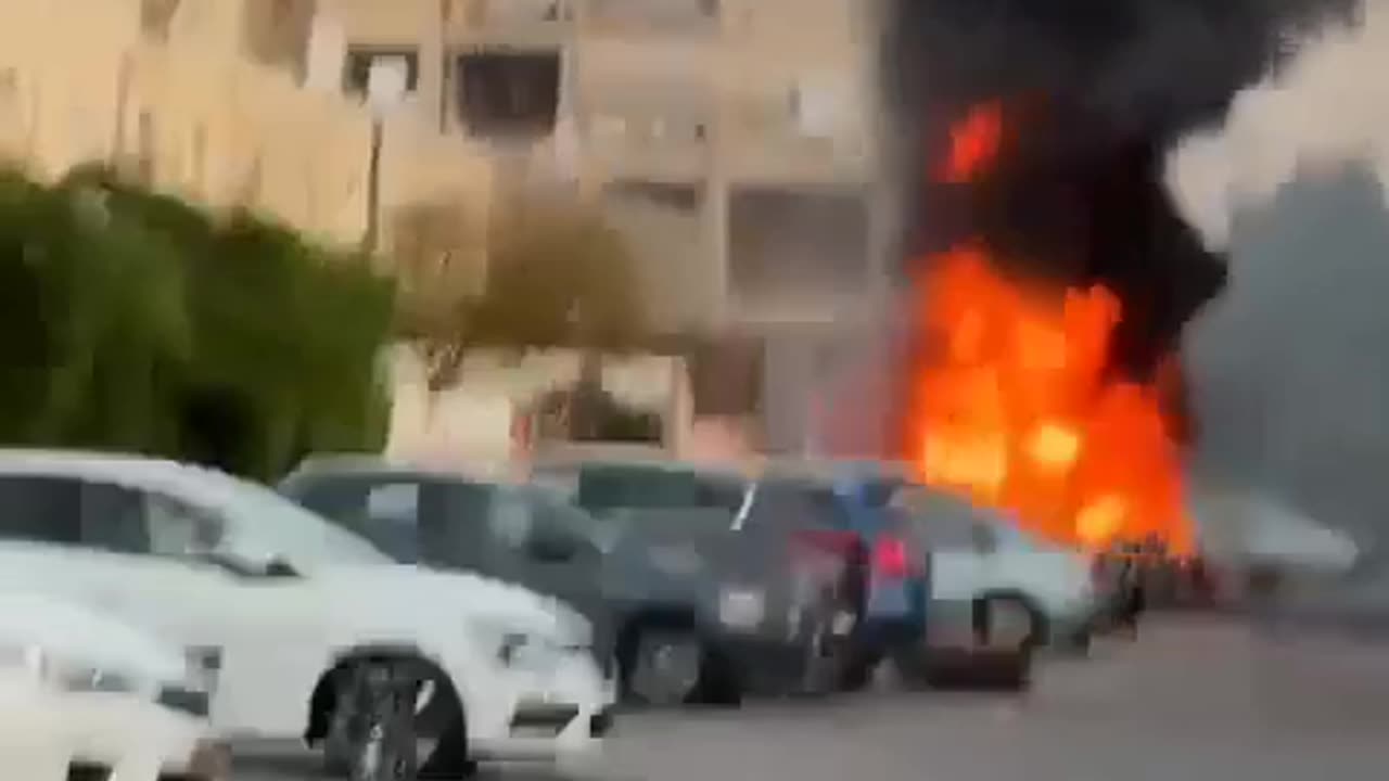 Hezbollah's missile attack on Kiryat Yam and the burning of several cars