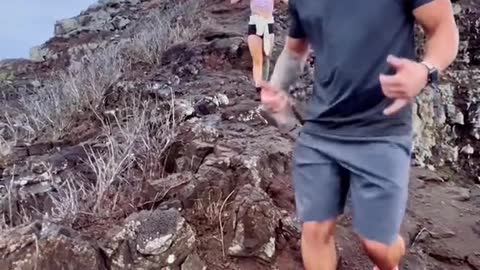 After a rare rainy day in Hawaii, this hike was wet and slippery.