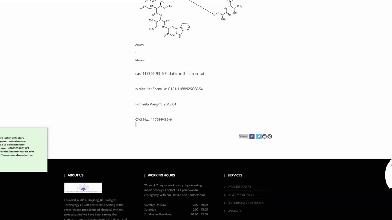 cas: 117399-93-6 Endothelin 3 human, rat