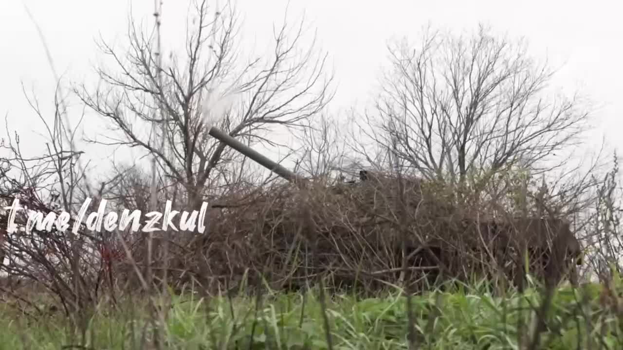 Подразделение ВДВ поддерживают пехоту огнём своих самоходок 2С9 "Нона