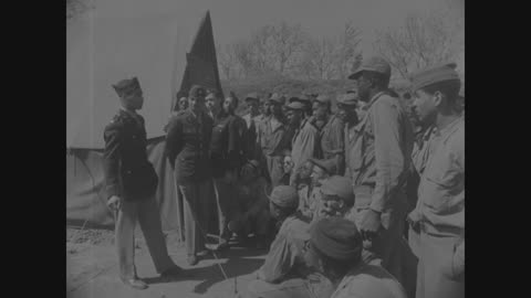 General Eaker Inspects the 99th Squadron April 1944