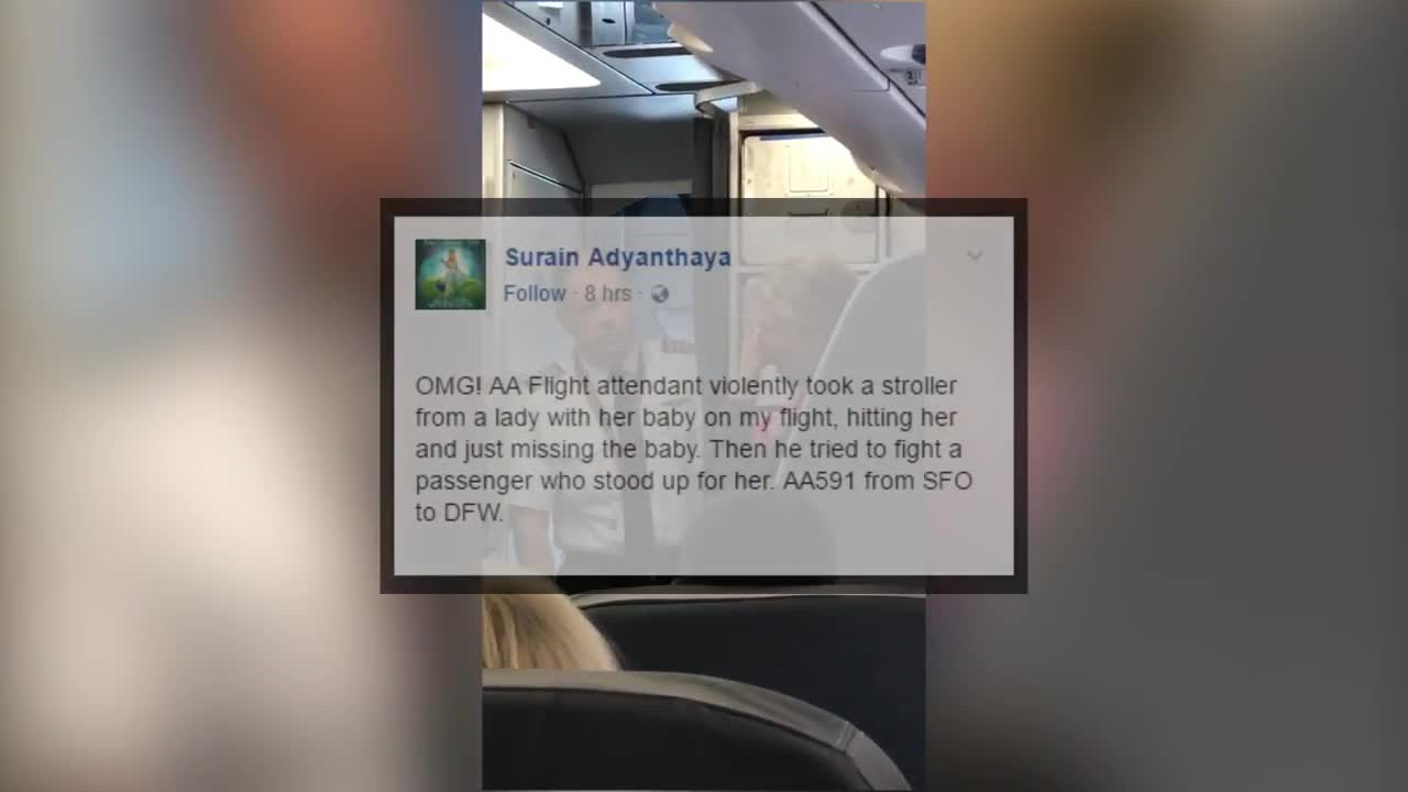American Airlines Flight Attendant Altercation With Passenger, Friday 21st April 2017