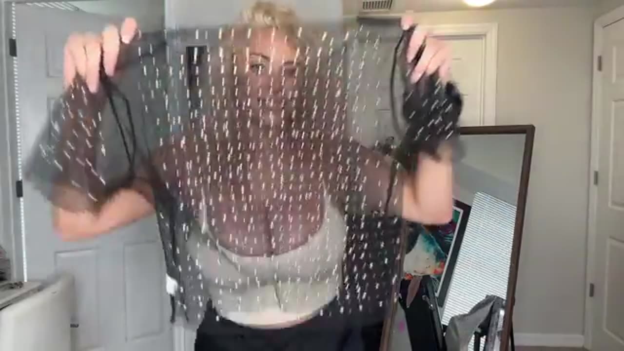 4K Try-On Haul Transparent Dresses Mirror Reflections