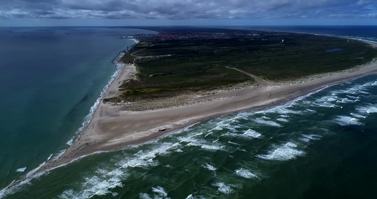 SKAGEN, Denmark - where the Baltic meets the North Sea (drone, 4K)