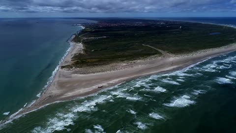 SKAGEN, Denmark - where the Baltic meets the North Sea (drone, 4K)