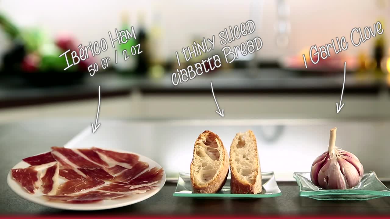 Spanish Tapas_ Bread with tomato and Ibérico ham