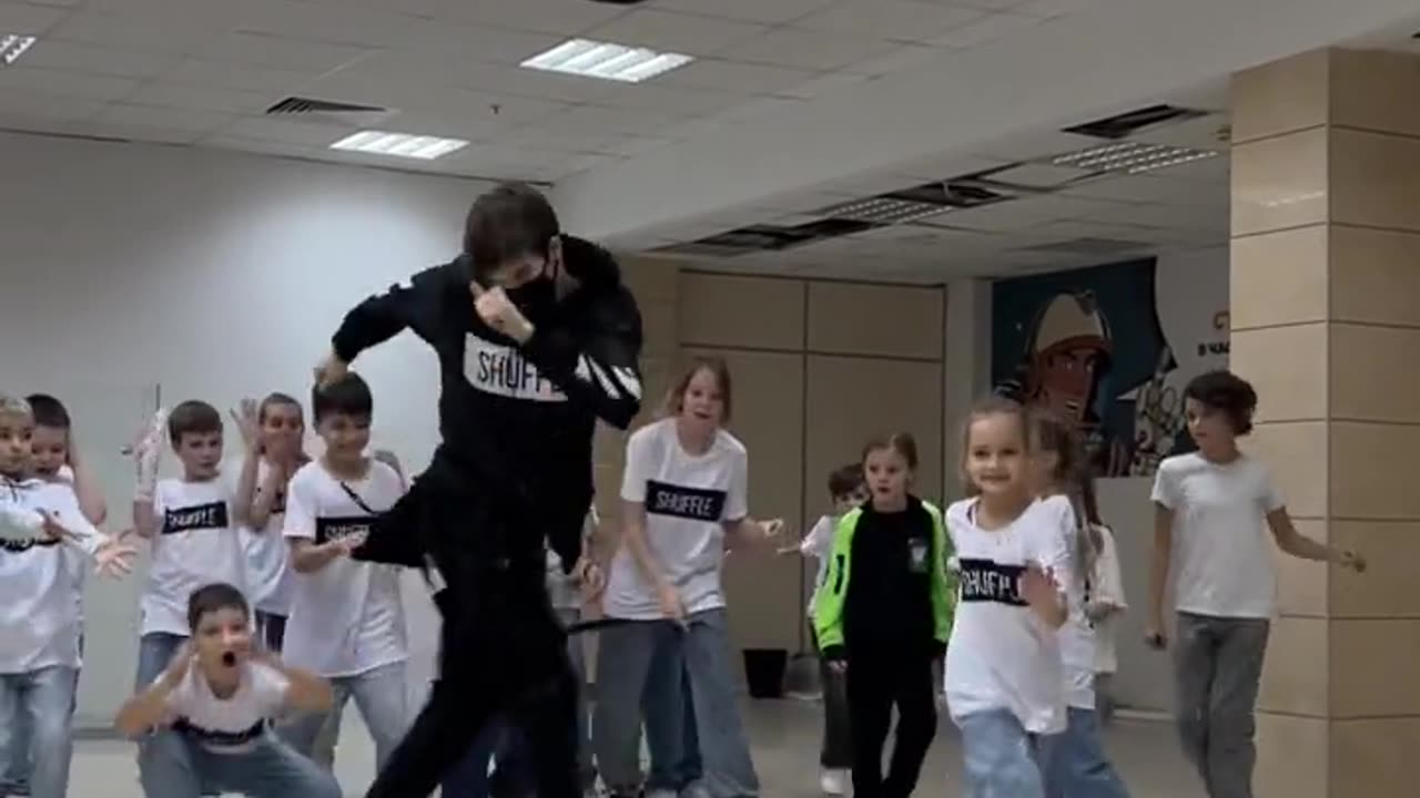 Young boy dance practice