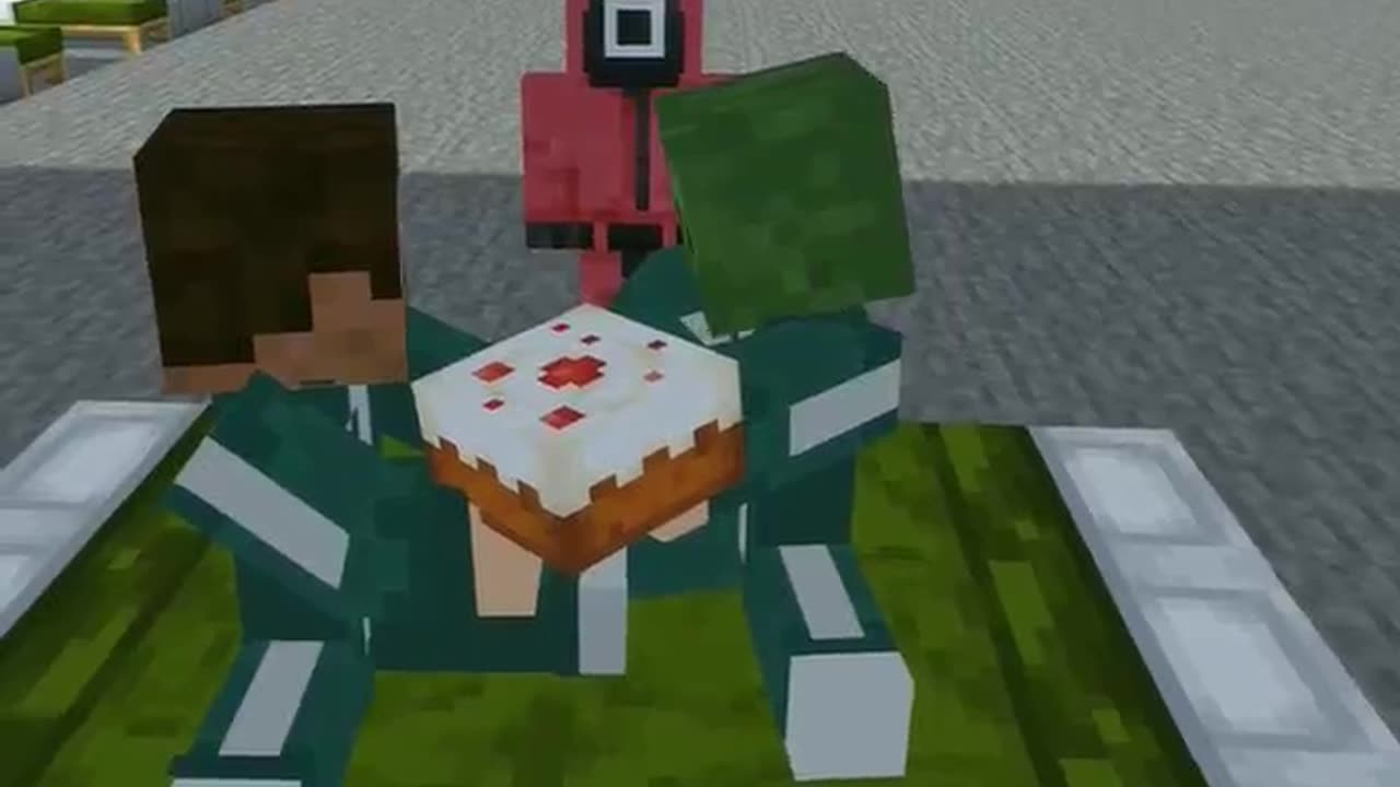 When sigma zombie play squid game _ minecraft animation