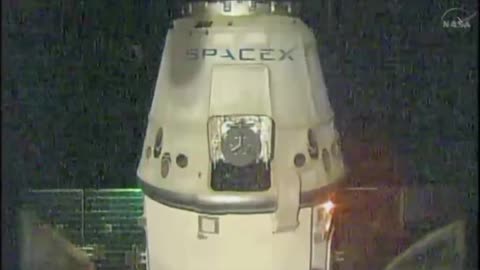 Dragon departs from space