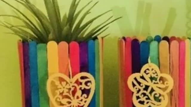 ice stick craft ideas/Beautiful new pop stick craft decoration