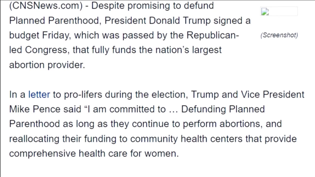 TRUMP: Gave Planned Parenthood More Tax Dollars Than Obama