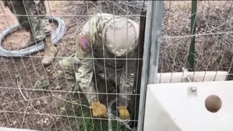 Texas Gov. Greg Abbott installs anti-climb walls along the US-Mexico border at Brownsville.