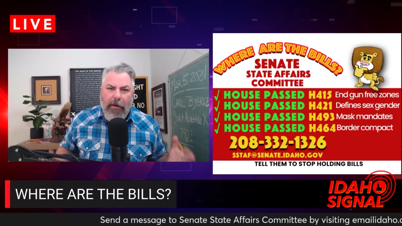 WHERE ARE THE BILLS?! Four good bills are being held back from a vote!