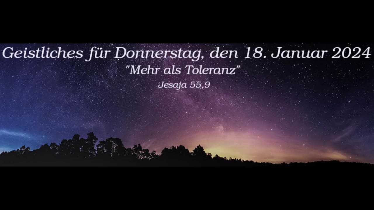 Geistliches für Donnerstag, den 18. Januar 2024