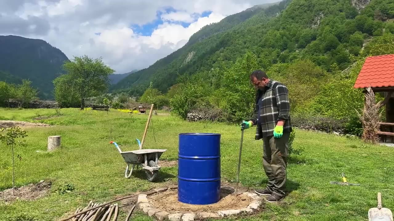 Built A Primitive Tandoor Made Of Clay For Cooking A Whole Ram Under A Barrel