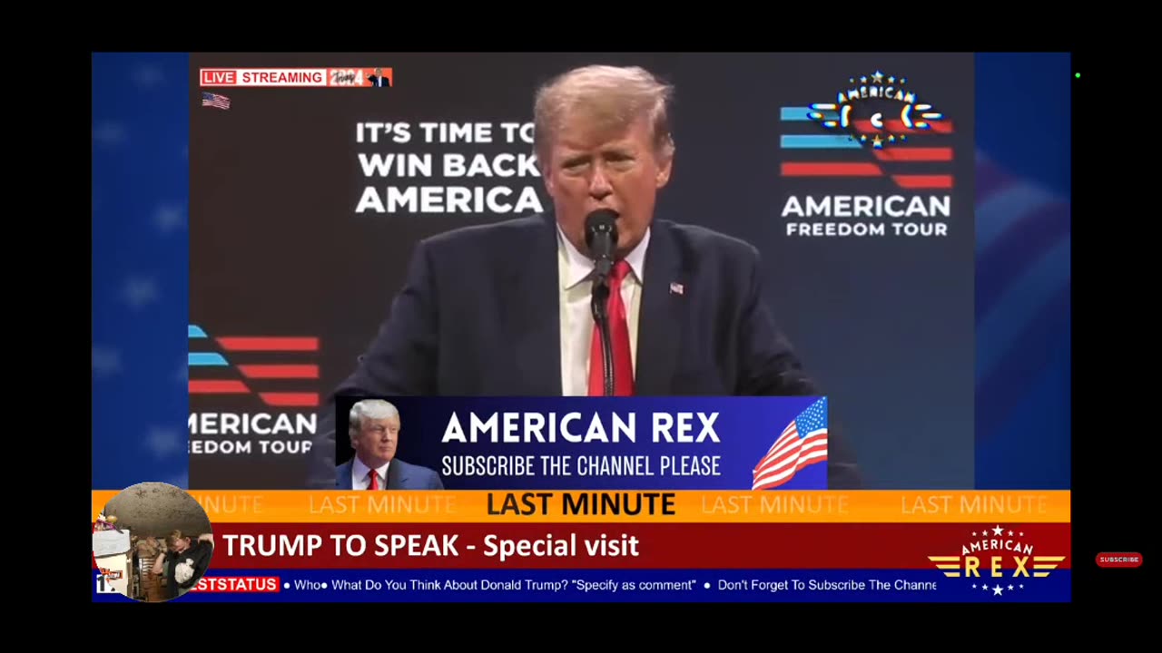 President Donald J Trump Speaks On Stage.