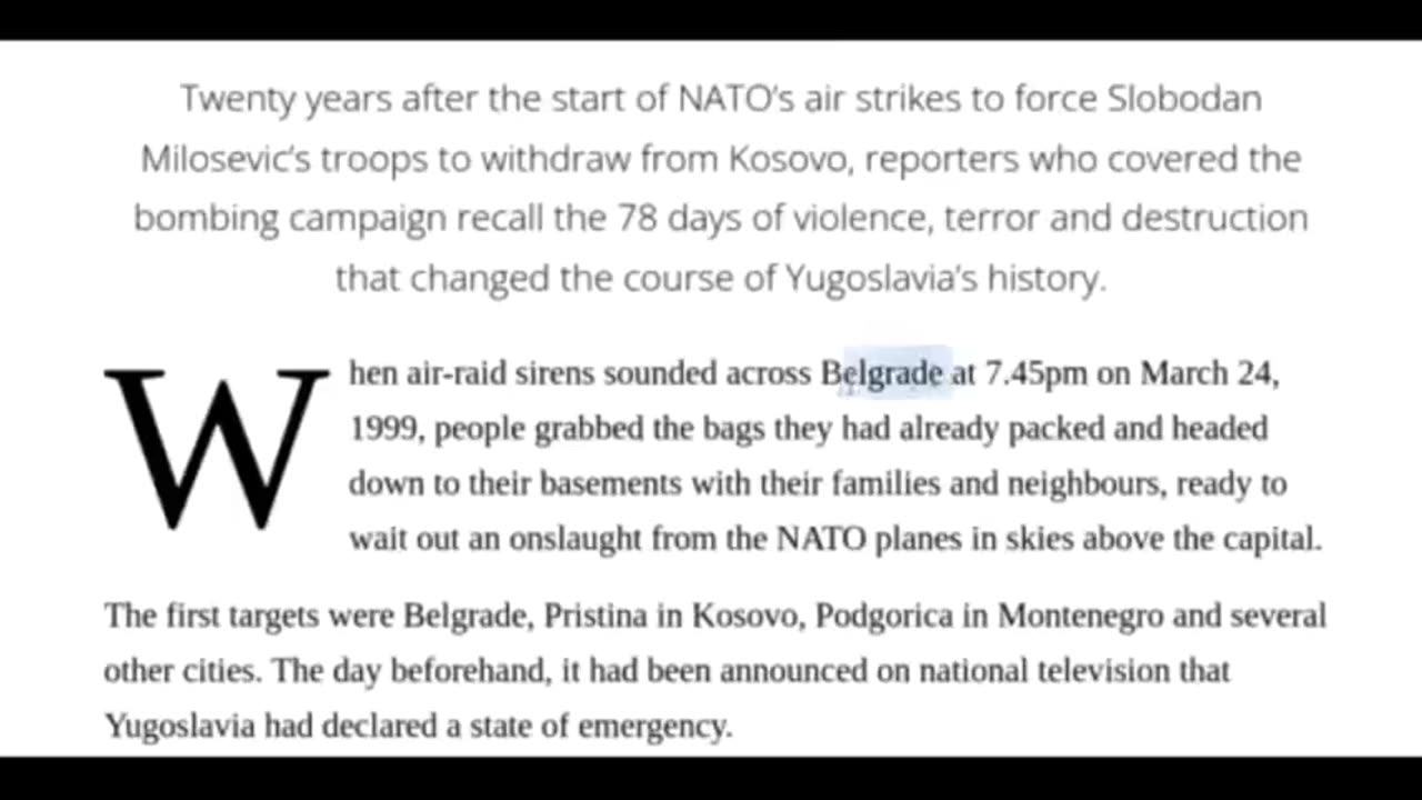 BIDEN - 1999 NATO BOMBED BELGRADE FOR 78 DAYS KILLING THOUSANDS