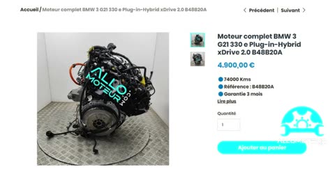 ALLOMOTEUR.COM - Moteur complet BMW 3 G21 330 e Plug-in-Hybrid xDrive 2.0 B48B20A