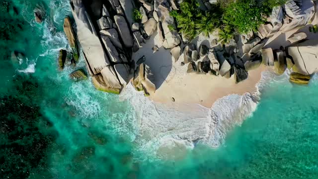 Aerial View of Cocos Island Beautiful Nature in 4K