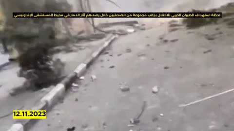 Bomb Hits Close to Journalists While Filming the Destruction around Indonesian Hospital