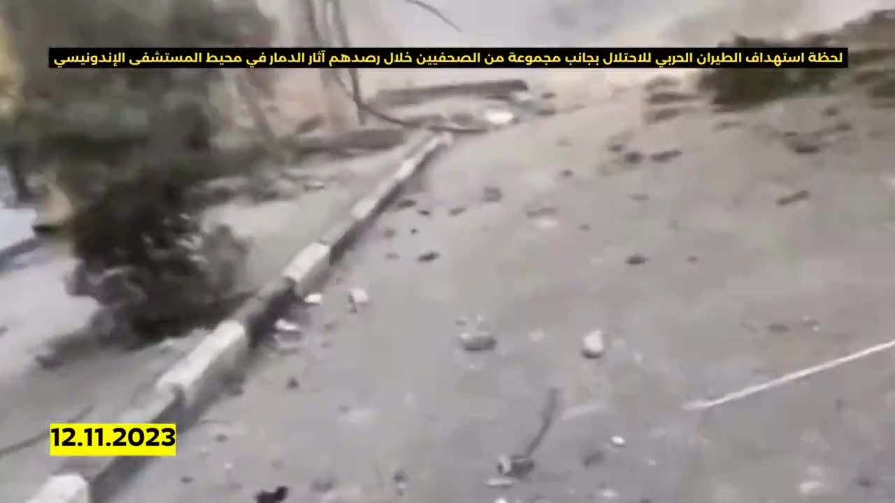 Bomb Hits Close to Journalists While Filming the Destruction around Indonesian Hospital