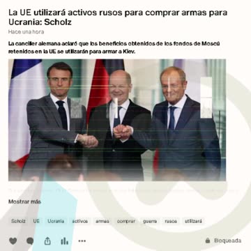 La UE utilizará activos rusos para comprar armas para Ucrania: Scholz