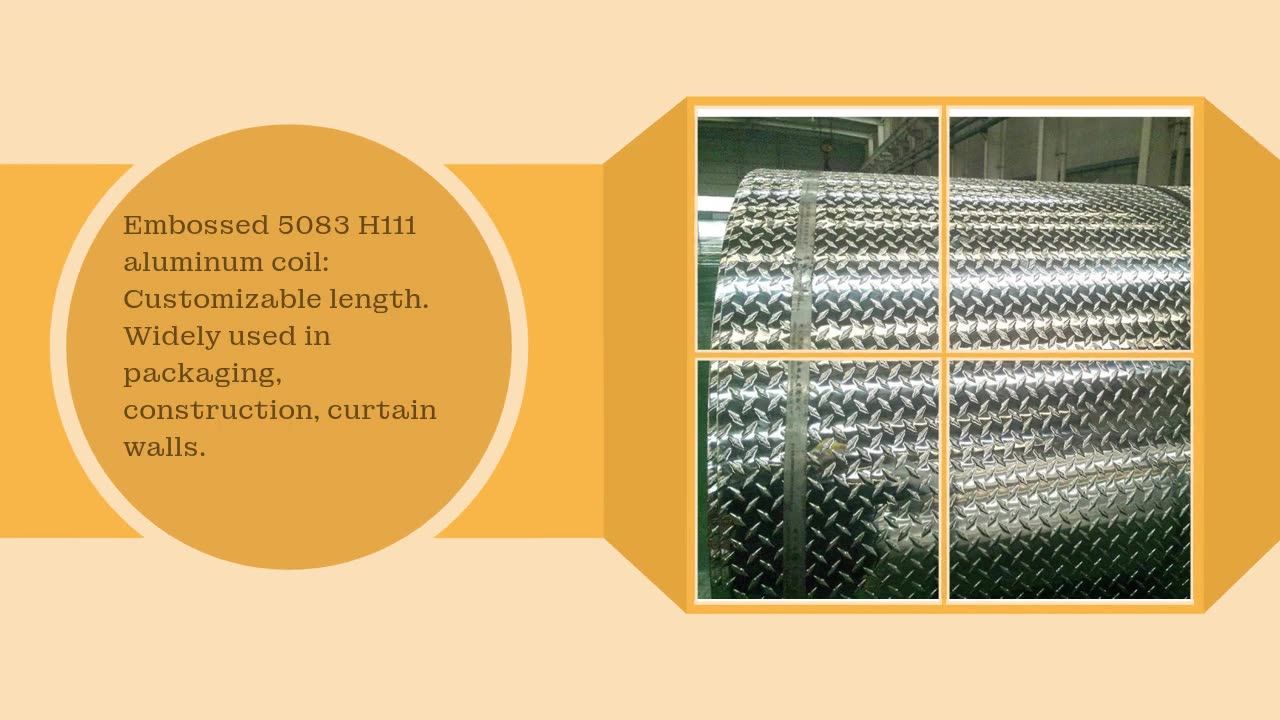 embossed 5083 h111 aluminum coil Length customizable aluminum coil
