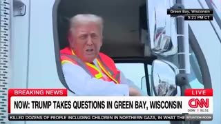 Trump, "How Do You Like My Garbage Truck? This... is in Honor of Kamala & Joe Biden." 10/30/24