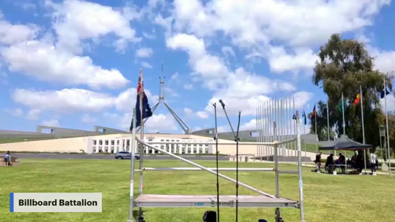 Billboard Battalion protest against misinformation and disinformation bill at Canberra - 20/11/2024