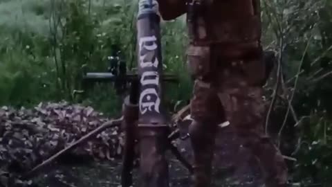 Firing Giant Mortar Shells at Russian Positions
