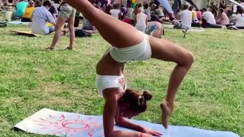 Outdoor Yoga Stretching