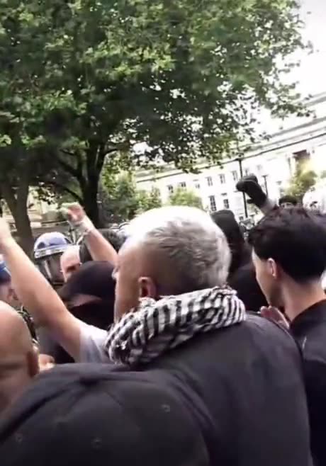 Muslim invader shouts We're ready to kill you all at British protesters in front of jew ZOGbots