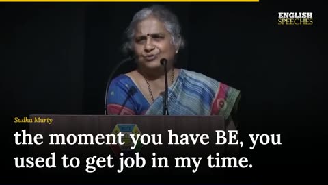 ENGLISH SPEECH| SUDHA MURTY: Discipline and Success