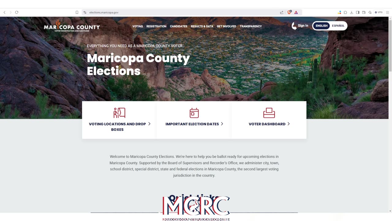 MARICOPA COUNTY ELECTIONS WEBSITE FAIL