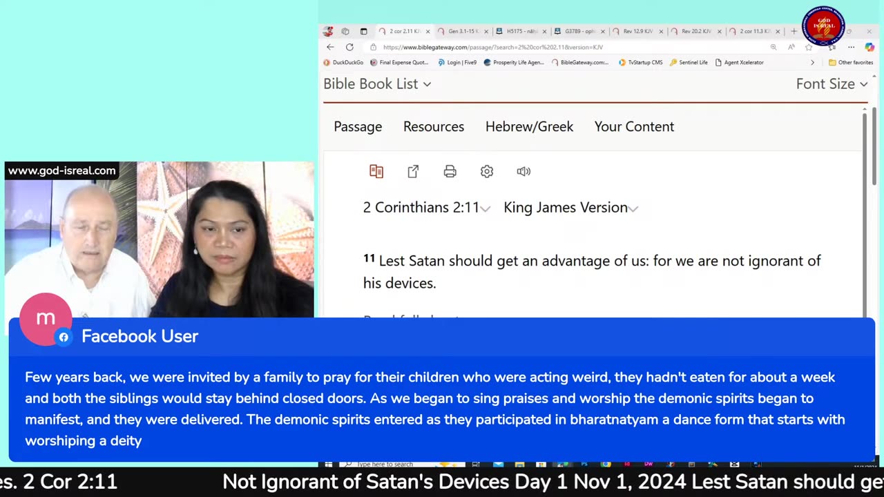 11-01-24 Not Ignorant of Satan's Devices Day 1 - Pastor Chuck Kennedy