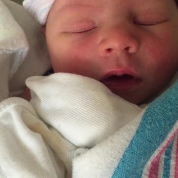 Newborn hiccups while shes asleep, so cute!