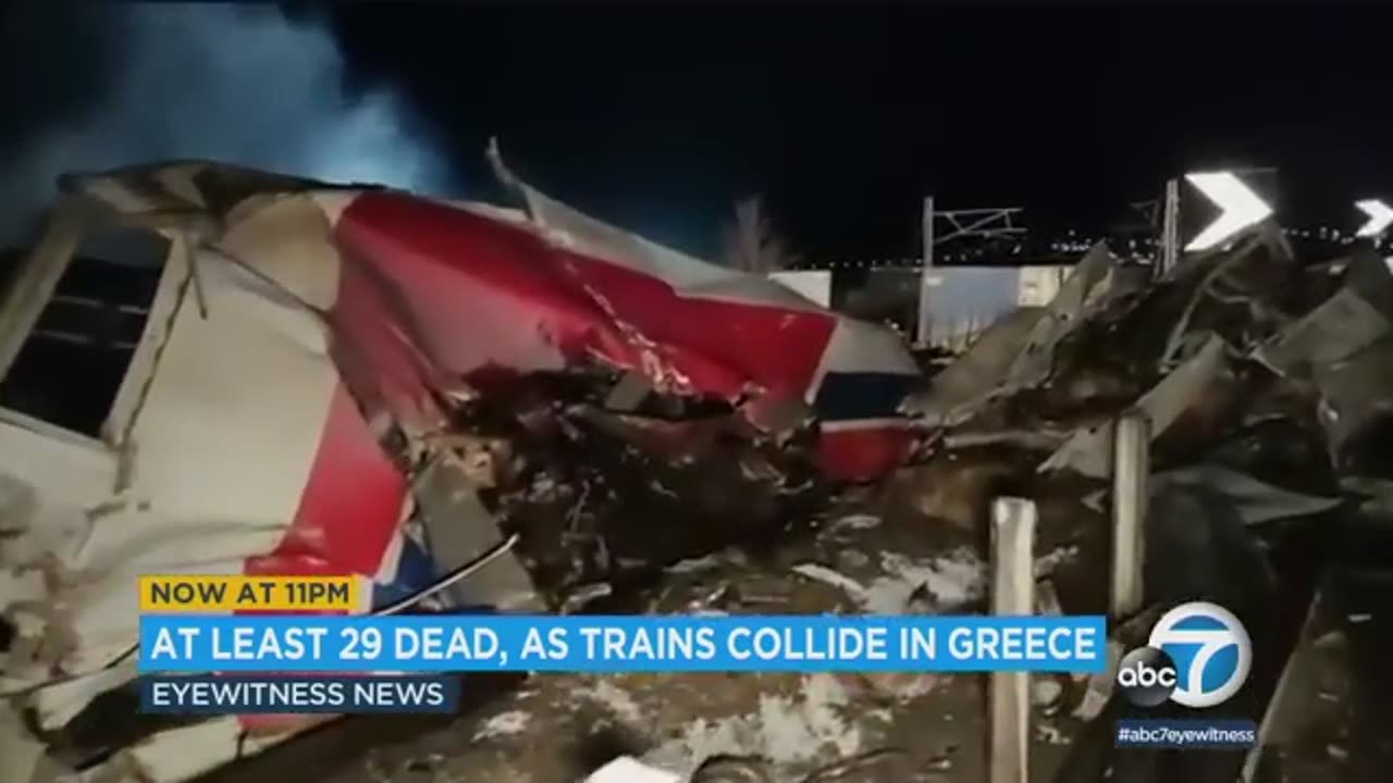 At least 29 dead, 85 injured after trains collide in Greece: officials