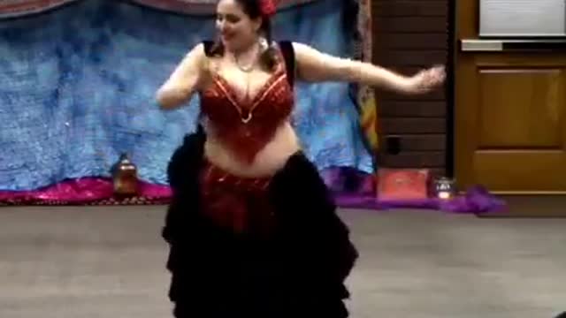 Belly dance of cute girl