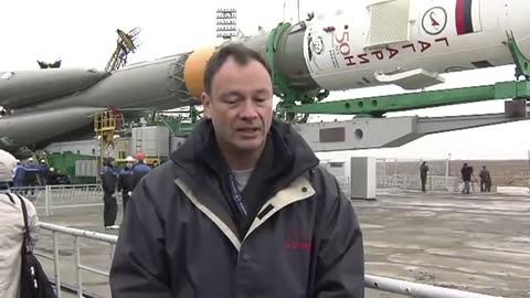 Expedition 27 crew prepares for launch as their soyuz rocket move to launch pad
