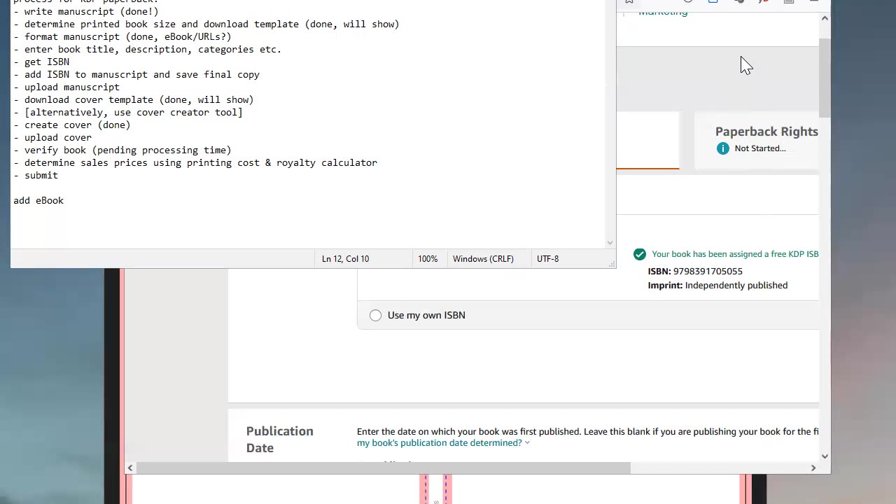 Self-publishing a paperback book with Amazon KDP
