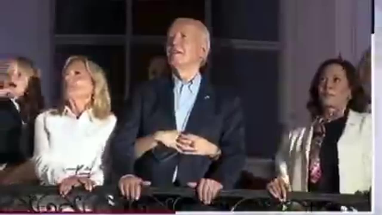 Ashley Biden appears to be holding Joe Biden up. After holding her dad, Ashley makes a hand gesture