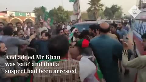 Moment Imran Khan is shot in 'assassination attempt' during Pakistan march