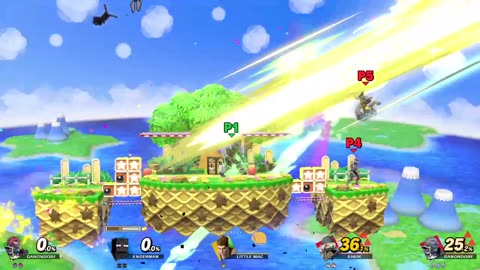 Ganondorf vs Enderman vs Little Mac vs Sheik and Ganondorf on Green Greens (Super Smash Bros)