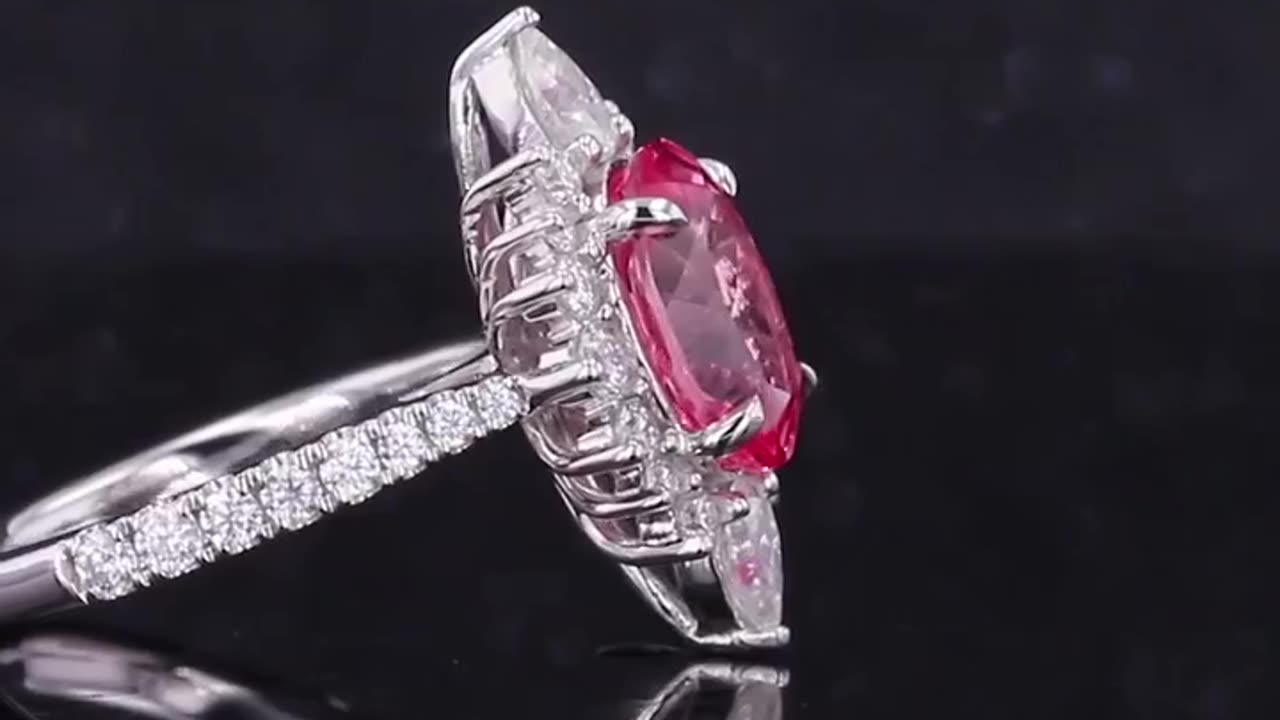 Pink Gemstone Diamond Ring , 14k white gold engegment ring.lariat_star_in_01