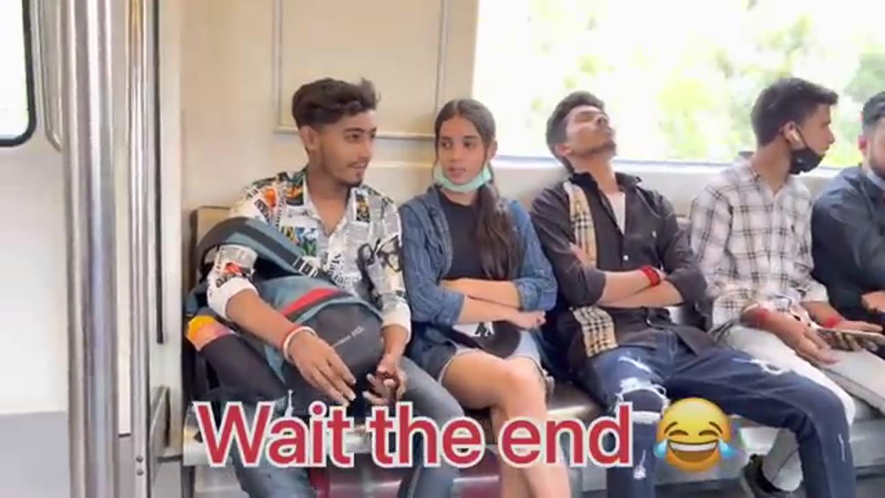 sleeping strange people prank on public metro