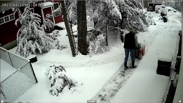 Old Man Snow Blowing On Meth