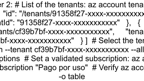 Change Azure directory from command line